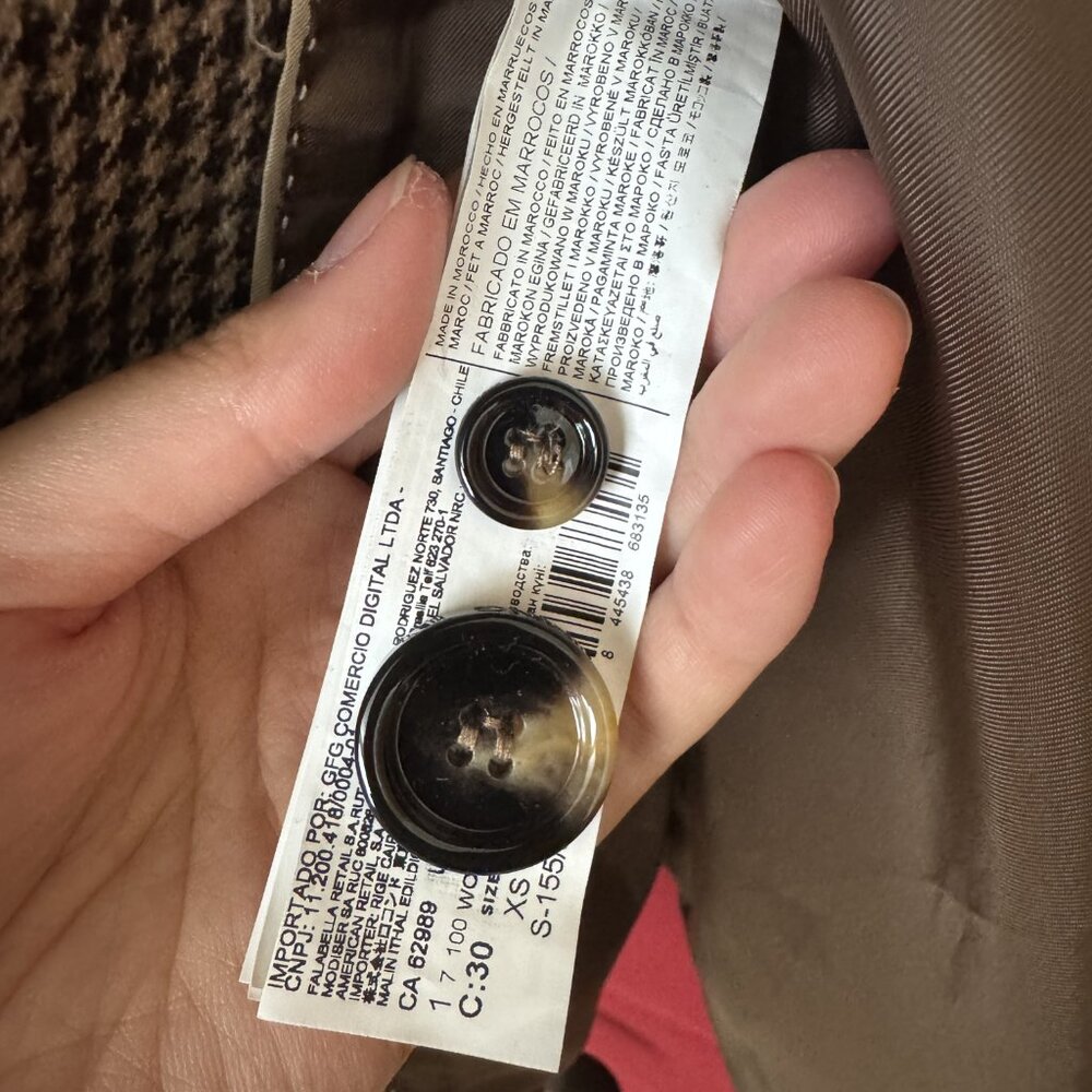 Mango Brown Houndstooth Suit Jacket - image 6